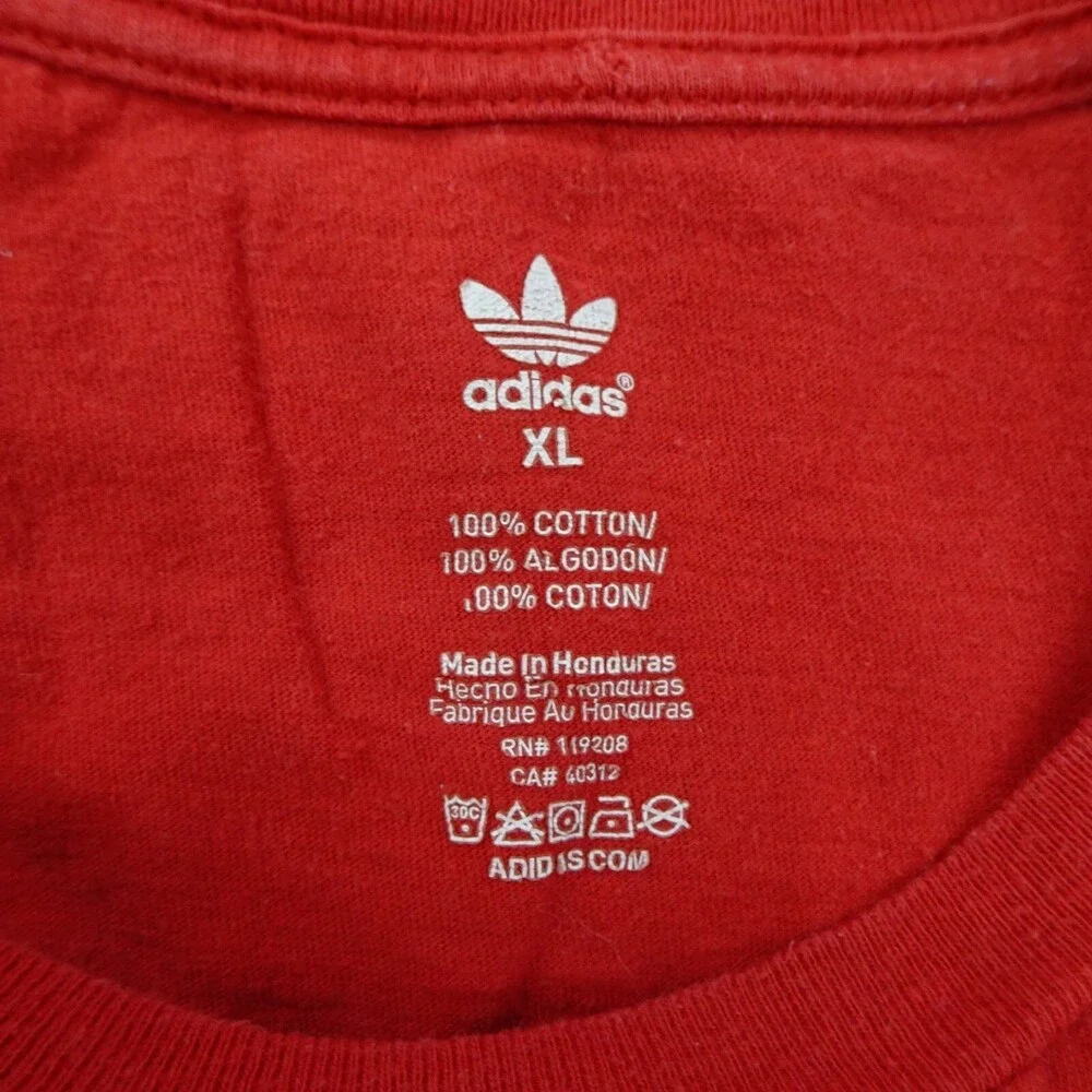 Vintage Adidas Originals T Shirt Mens XL Adialiens Atlanta Red Short Sleeve